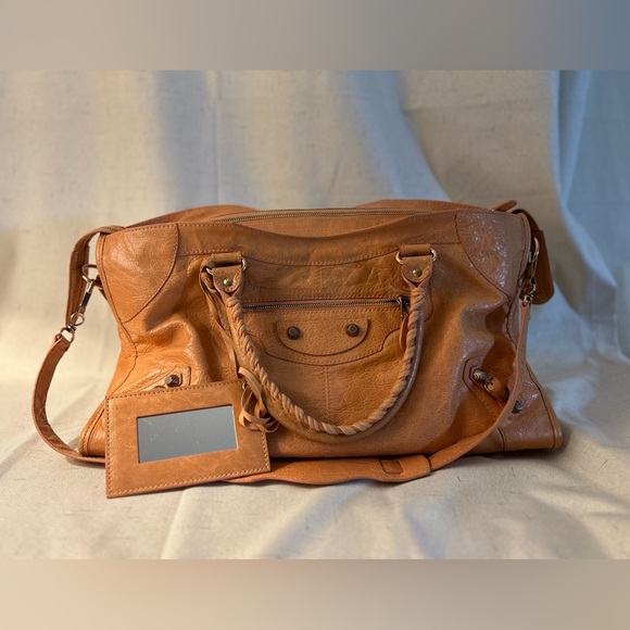 BALENCIAGA Neo Cagole City Burnt Pastel Orange Bag 🧡 RARE UNIQUE COLOR 🧡 - Picture 3 of 8